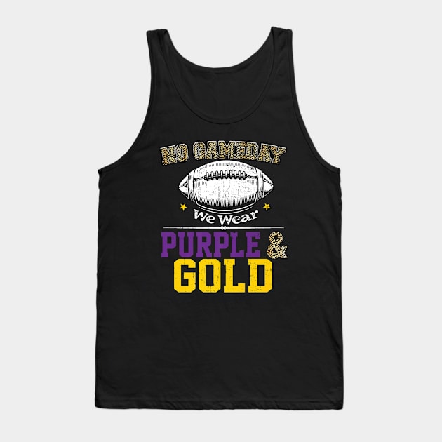 On Gameday Football We Wear Purple And Gold Leopard Tank Top by DesignHND